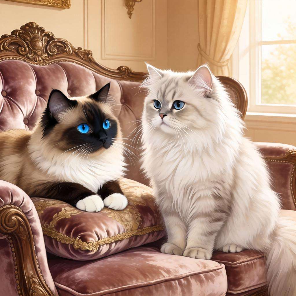 重点色猫与其他猫种的搭配之美（以重点色的猫为主角，探索不同猫种间的和谐共处）(图2)