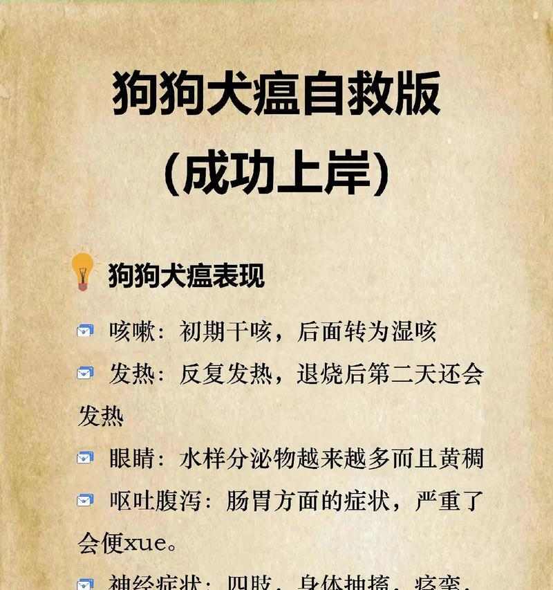 详解犬瘟的症状及预防方法（了解犬瘟的临床表现和保护你的爱犬健康）(图1)