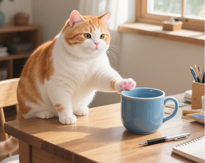 猫咪为什么总喜欢把东西推下桌？纯属手欠？ - 悠悠酷狗网